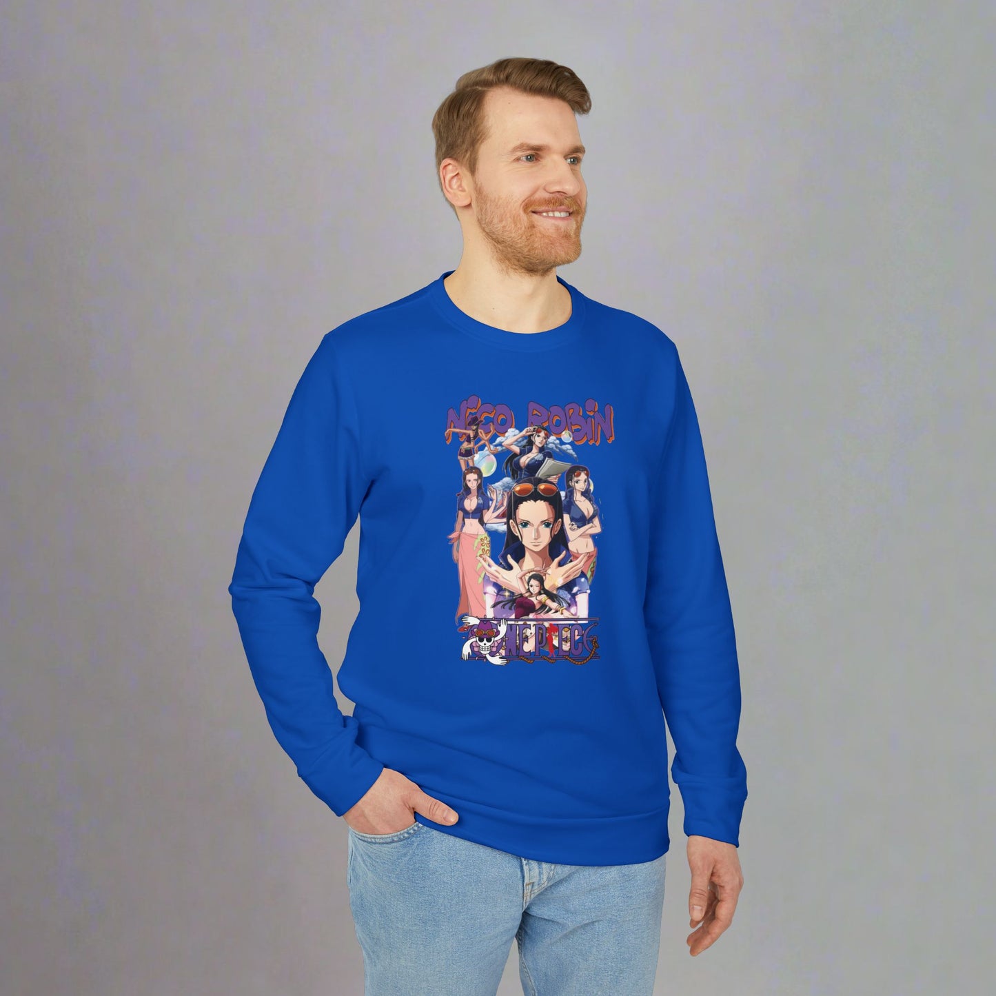 OMNI™ One Piece Nico Robin Adidas Unisex Fleece Crewneck Sweatshirt