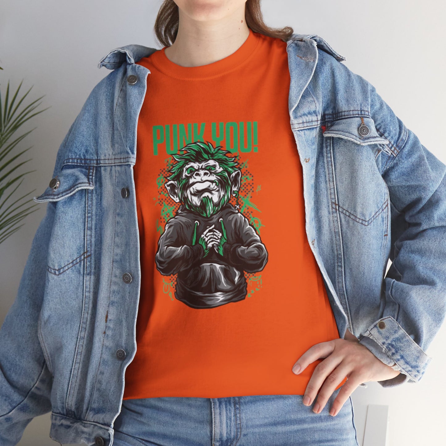 Punk Hipster Monkey Unisex Heavy Cotton T-Shirt
