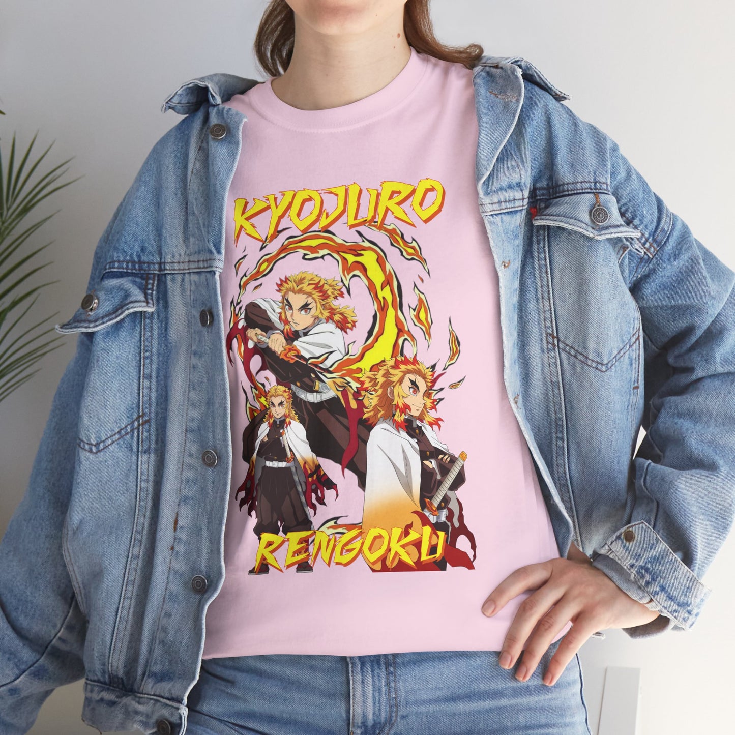 OMNI™ Demon Slayer Flame Hashira Kyojuro Rengoku Unisex Heavy Cotton T-Shirt