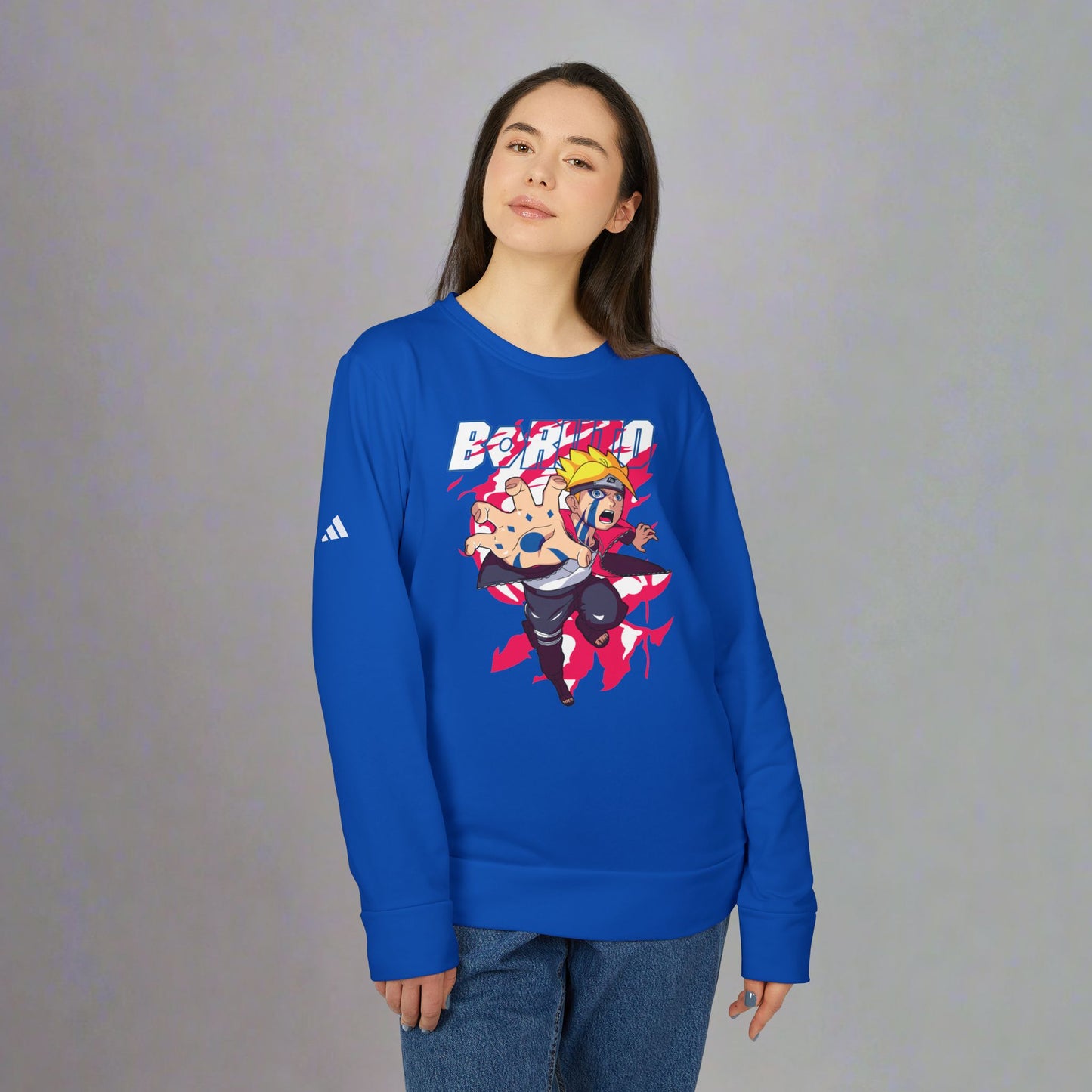 OMNI™ Boruto Byakugan Adidas Unisex Fleece Crewneck Sweatshirt