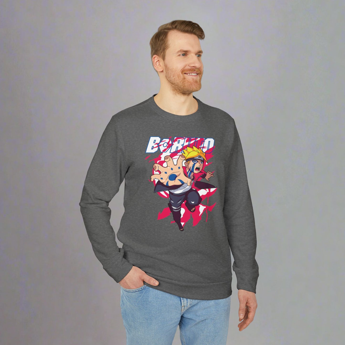 OMNI™ Boruto Byakugan Adidas Unisex Fleece Crewneck Sweatshirt
