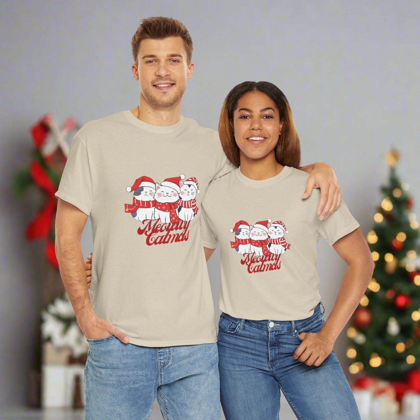 OMNI™ Meowwy Catmas Christmas Heavy Cotton Unisex T-Shirt