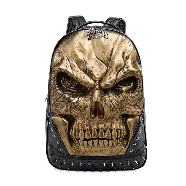 OMNI™ 3D Gothic Skull Thick Leather Large Capacity Backpack