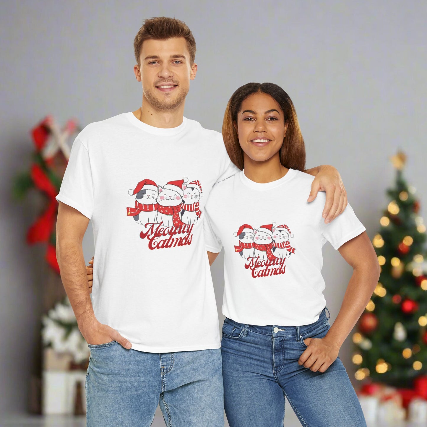 OMNI™ Meowwy Catmas Christmas Heavy Cotton Unisex T-Shirt