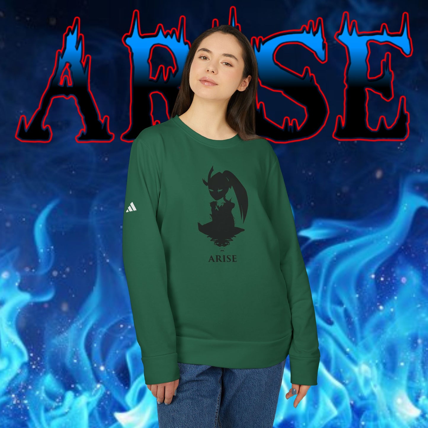 OMNI™ Solo Leveling Marshal Igris Adidas Unisex Fleece Crewneck Sweatshirt