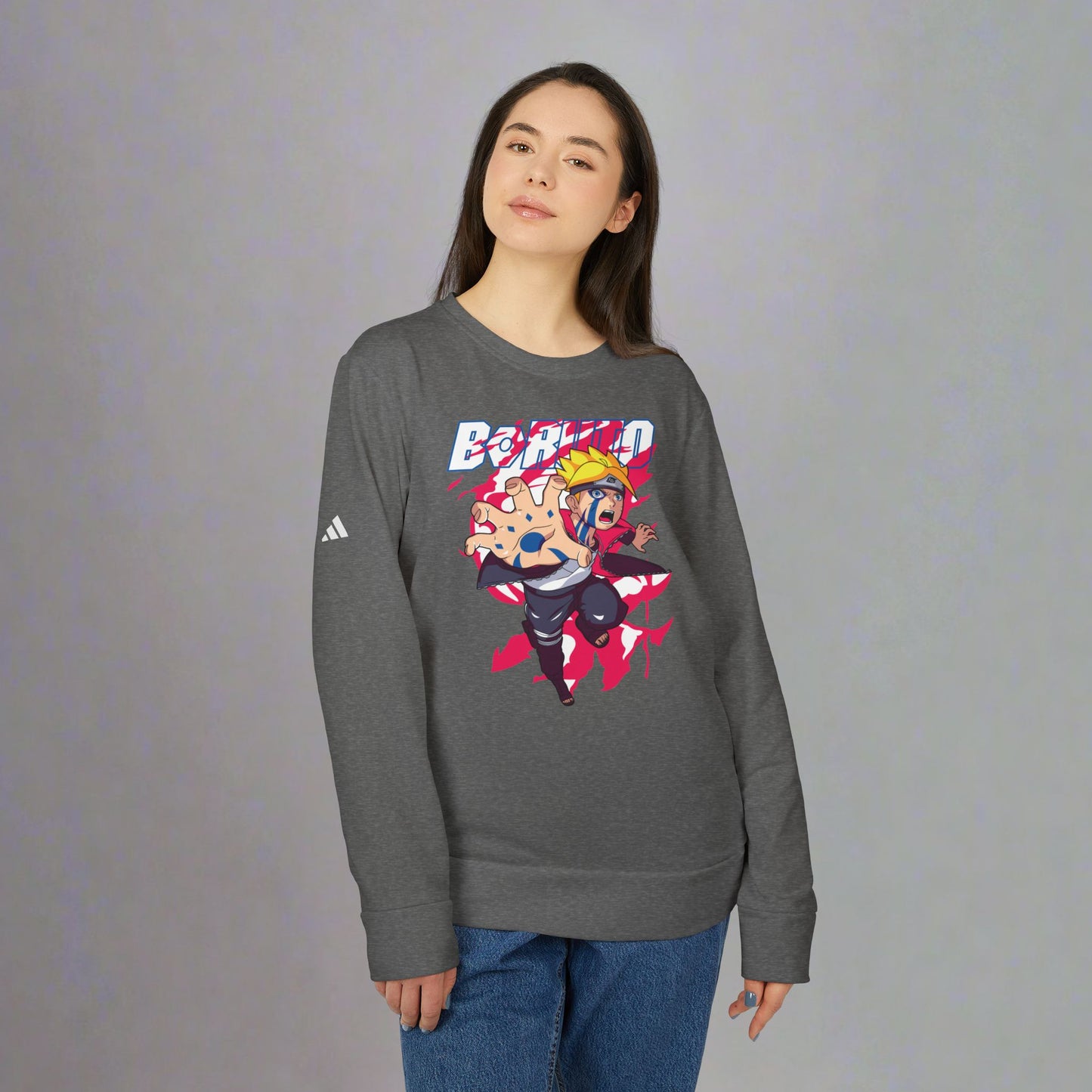 OMNI™ Boruto Byakugan Adidas Unisex Fleece Crewneck Sweatshirt
