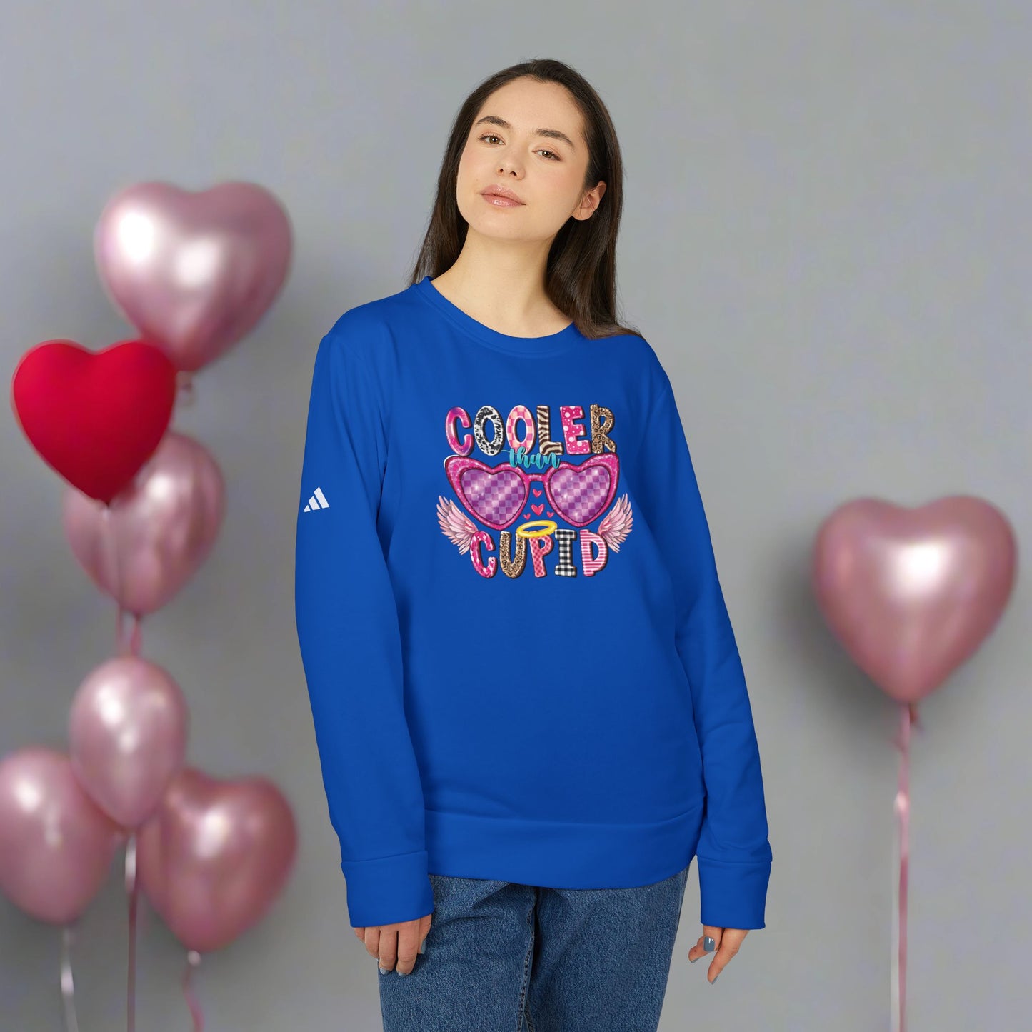 OMNI™ Cooler Than Cupid Adidas Women's Fleece Crewneck Sweatshirt