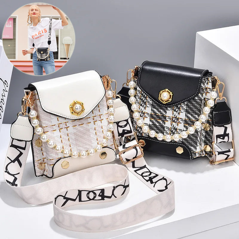 OMNI™ Women's Cross-body Pearl Chain Handbag