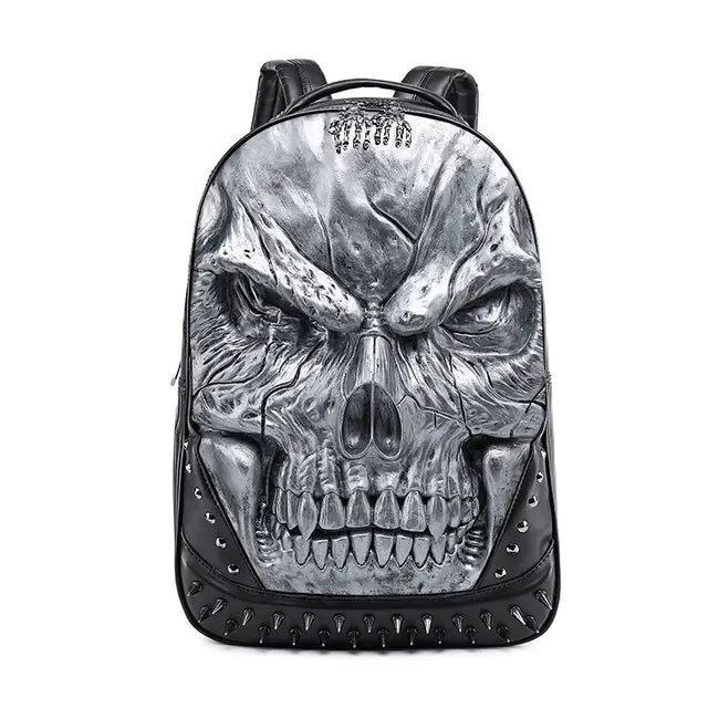 OMNI™ 3D Gothic Skull Thick Leather Large Capacity Backpack