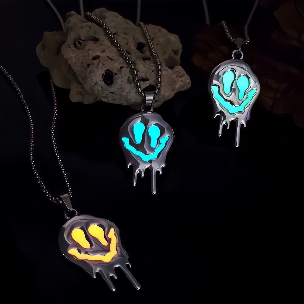 OMNI™ Zinc Alloy Halloween Glowing Ghost Grimace Necklace