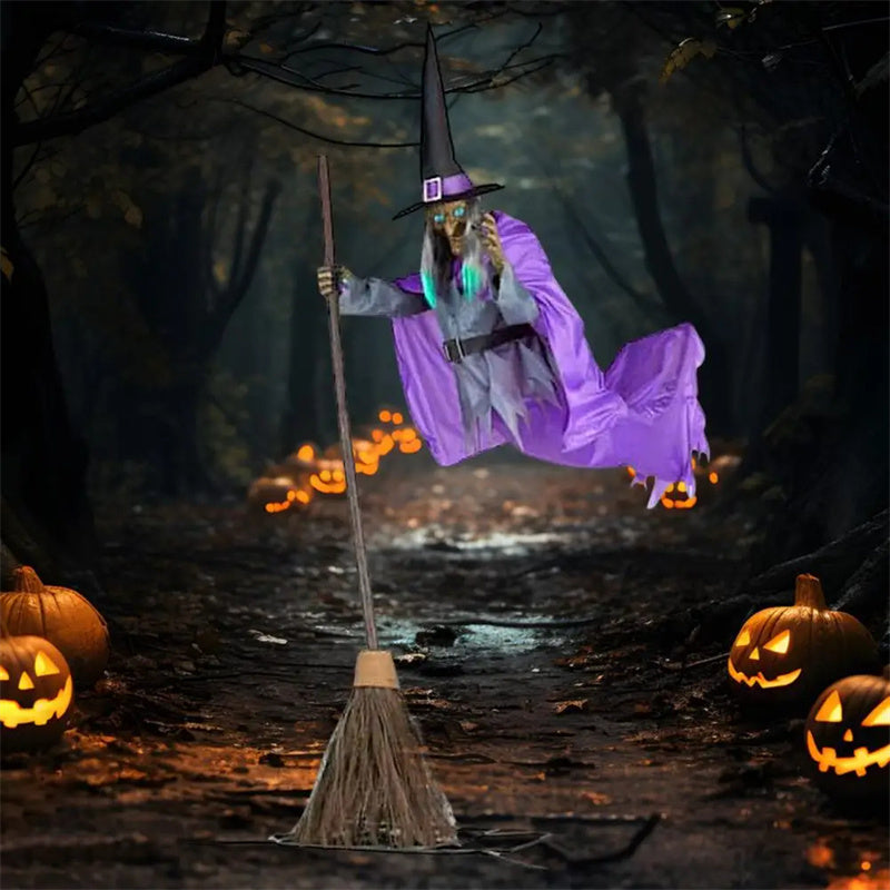 OMNI™ 6 ft Halloween Flying Witch Animatronic