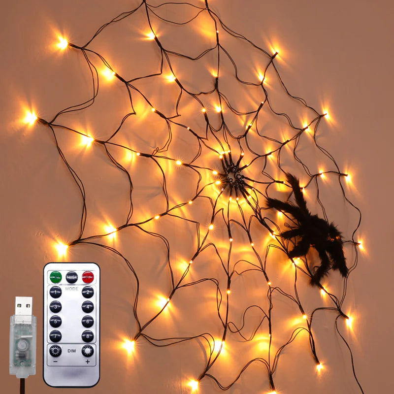 OMNI™ 1.2 Meter 70 Light Remote Controlled LED Halloween Spider Web
