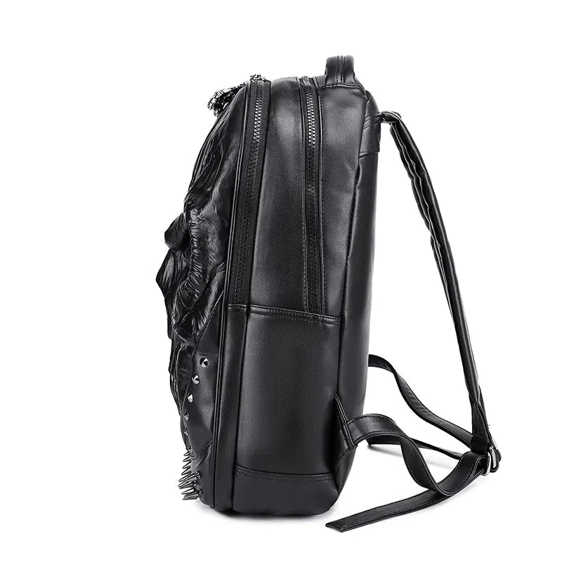 OMNI™ 3D Gothic Skull Thick Leather Large Capacity Backpack