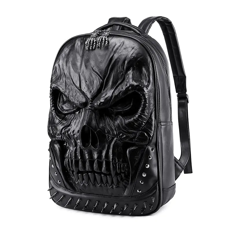 OMNI™ 3D Gothic Skull Thick Leather Large Capacity Backpack