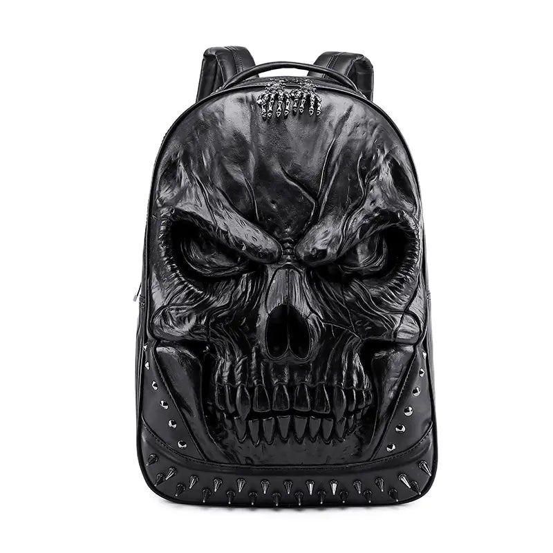 OMNI™ 3D Gothic Skull Thick Leather Large Capacity Backpack