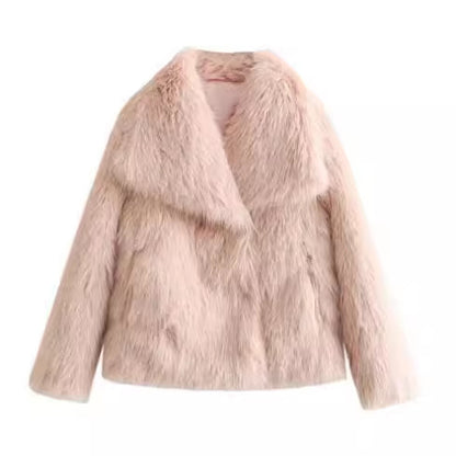 OMNI™ Casual Winter Long Sleeve Plush Fur Coat