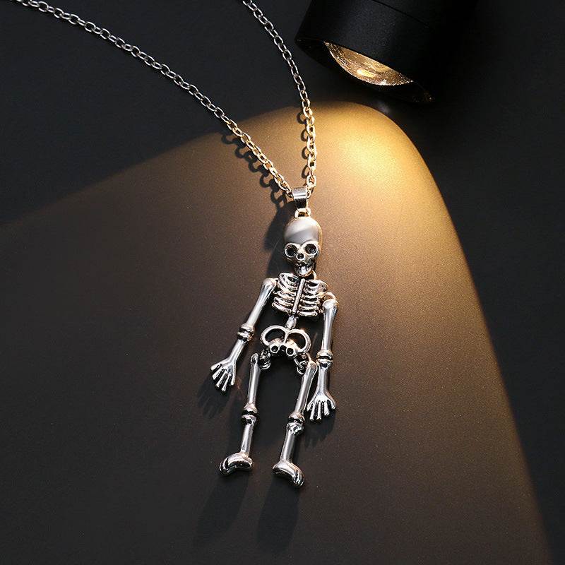 OMNI™ Hanging Skeleton Halloween Pendant Necklace