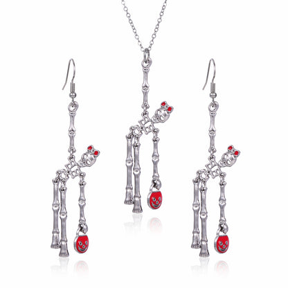 OMNI™ 3pcs Halloween Skeleton Earrings And Necklace Set