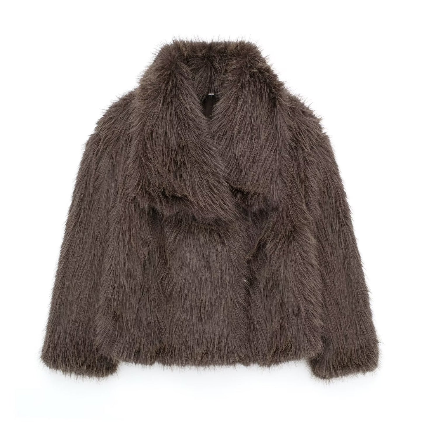 OMNI™ Casual Winter Long Sleeve Plush Fur Coat