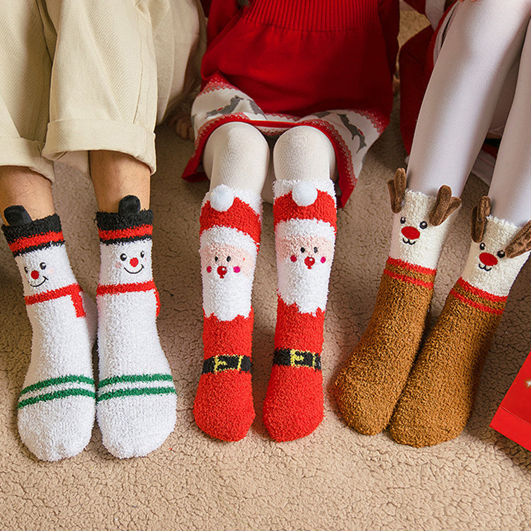 OMNI™ 3D Plush Coral Fleece Christmas Socks