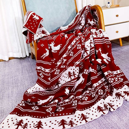 OMNI™ Red and White Christmas Themed Blanket