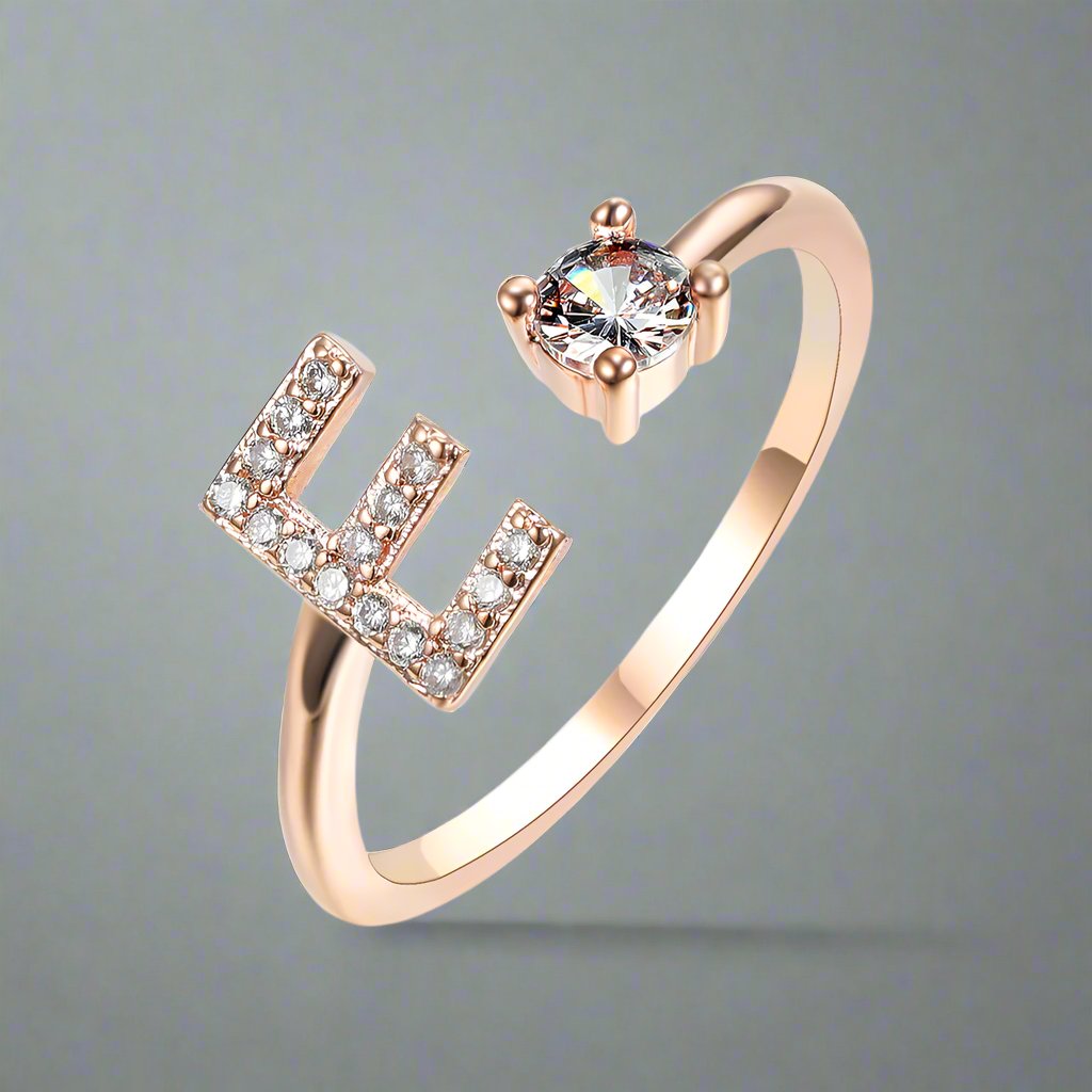 OMNI™ Adjustable 26 Initial Letter Zircon Ring