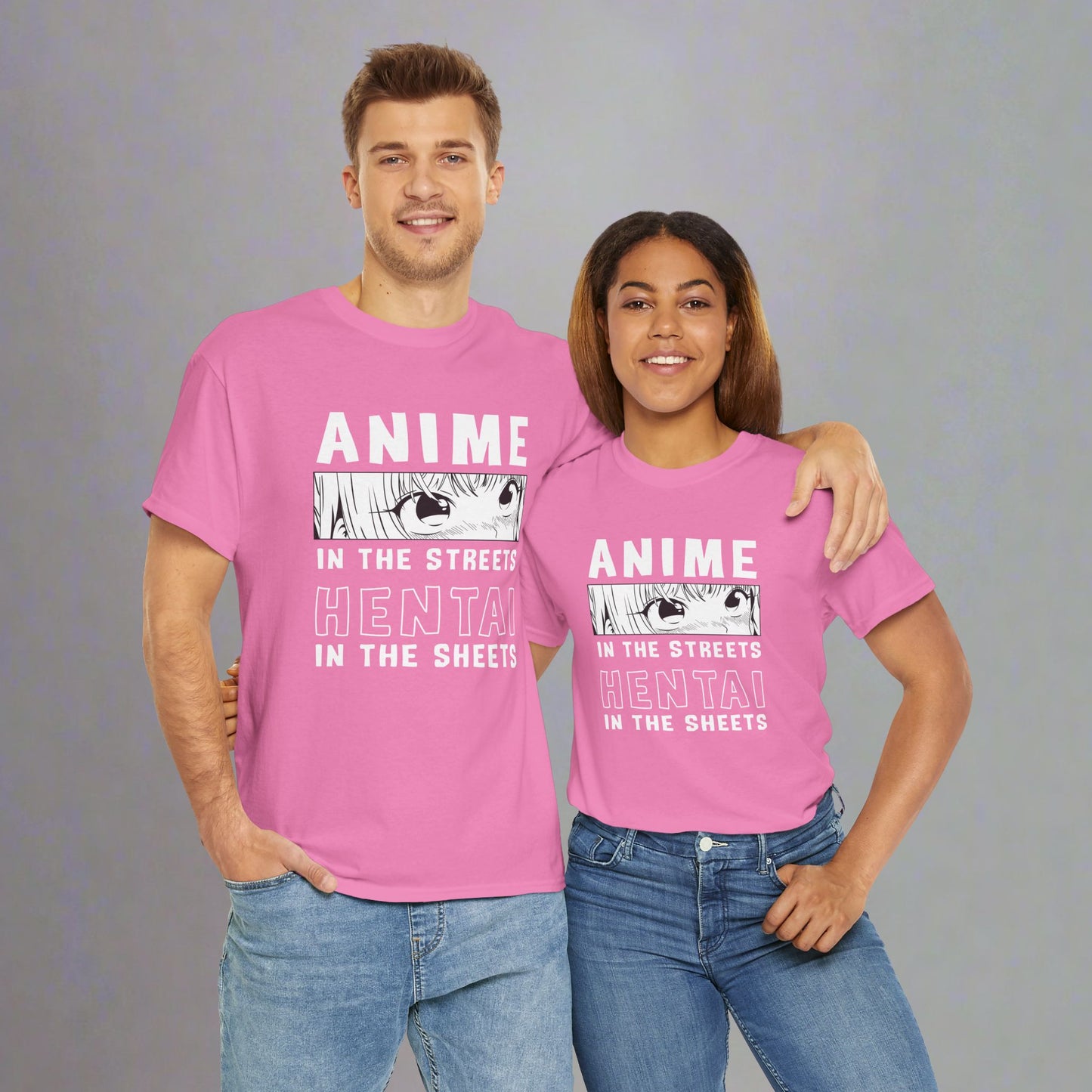 OMNI™ Anime In The Streets Hentai In The Sheets Unisex Heavy Cotton T-Shirt