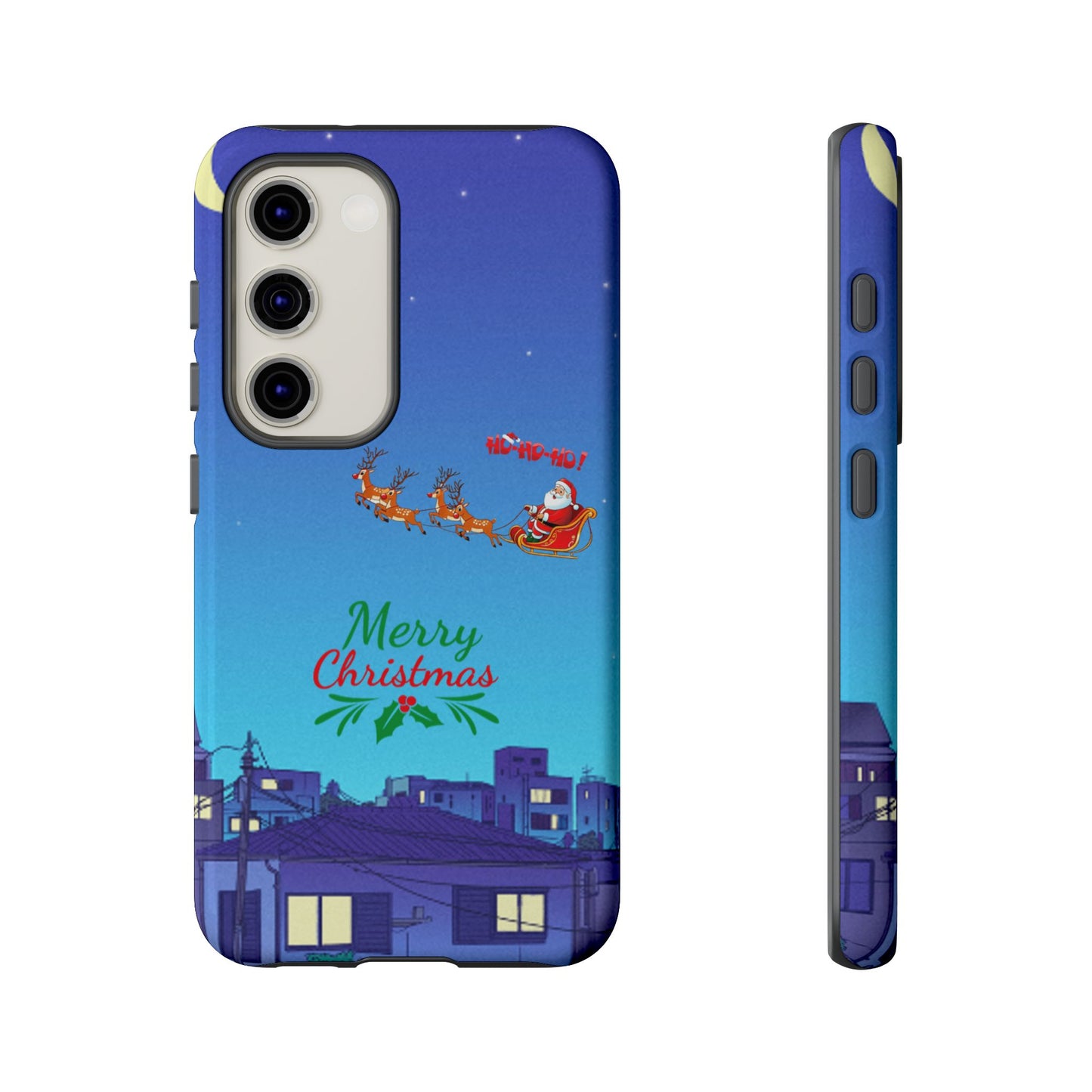 OMNI™ Santa and His Reindeer (Merry Christmas) Starry Night Double Layered Phone Cases