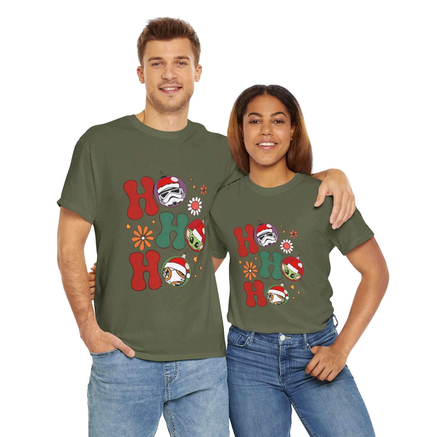 OMNI™ HO! HO! HO! Star Wars Christmas Themed Unisex Heavy Cotton T-Shirt