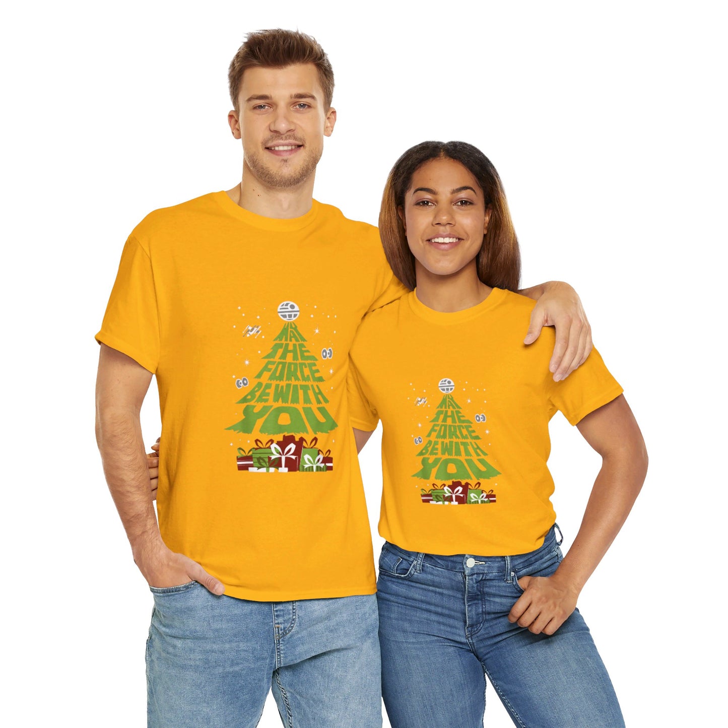 OMNI™ May The Force Be With You Christmas Tree Unisex Heavy Cotton T-Shirt