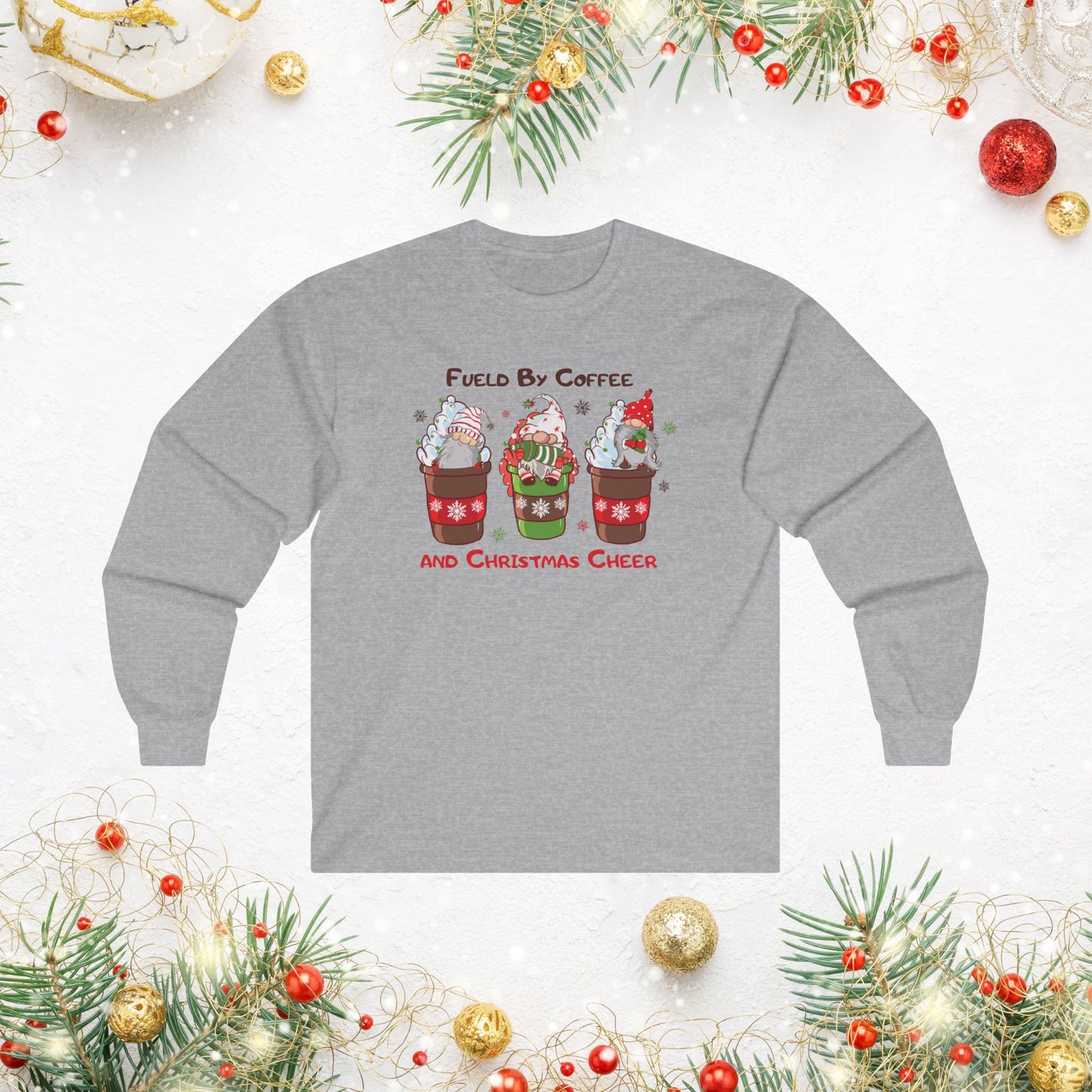 OMNI™ Fueld By Coffee And Christmas Cheer Unisex Ultra Cotton Long Sleeve T-Shirt