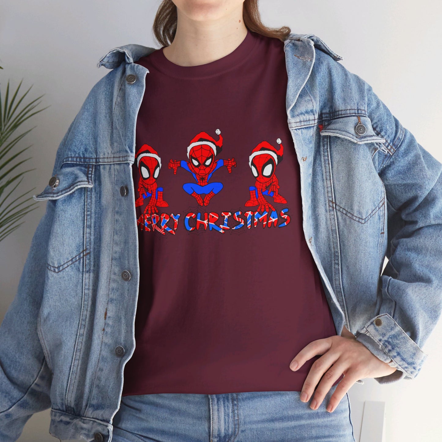 OMNI™ Spider-man Christmas Themed Unisex Heavy Cotton T-Shirt