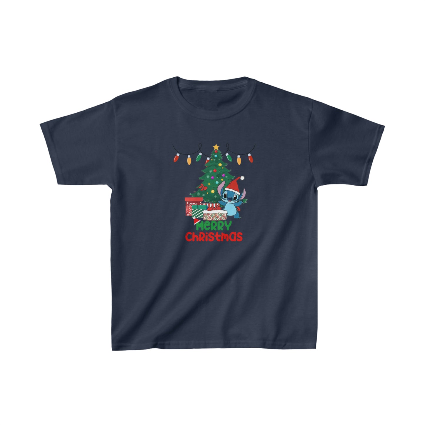 OMNI™ Stitch Christmas Themed Kids Heavy Cotton T-Shirt