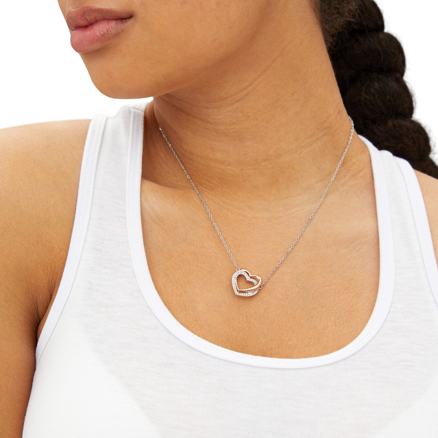 OMNI™ Collections Branded Twin Hearts Necklace