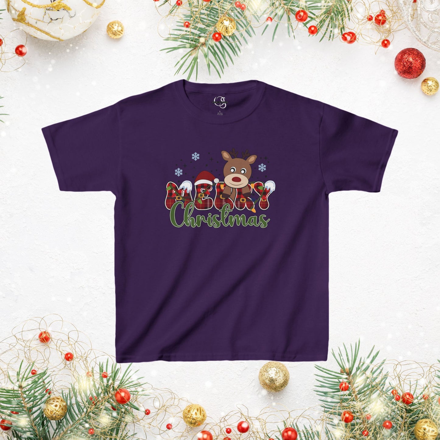 OMNI™ Rudolf Merry Christmas Kids Heavy Cotton T-Shirt
