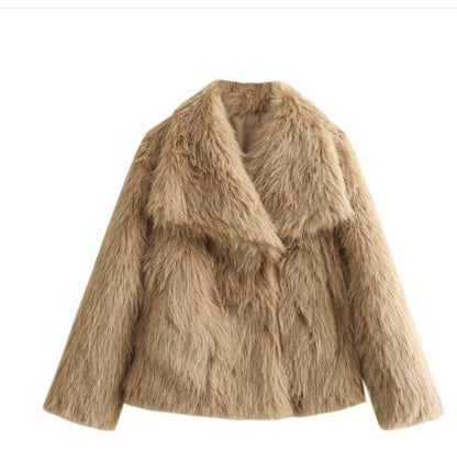 OMNI™ Casual Winter Long Sleeve Plush Fur Coat