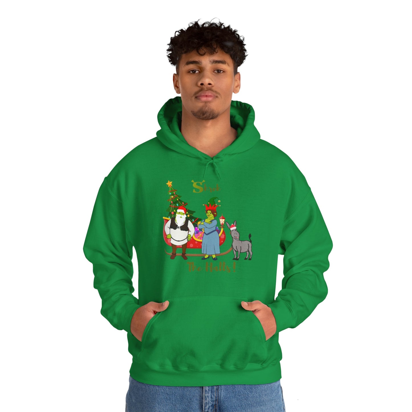 OMNI™ Shrek The Halls! (Shrek Trio: Shrek, Fiona and Donkey) Christmas Themed Unisex Hoodie