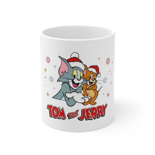 OMNI™ Tom and Jerry Christmas Themed Ceramic Mug (11oz)