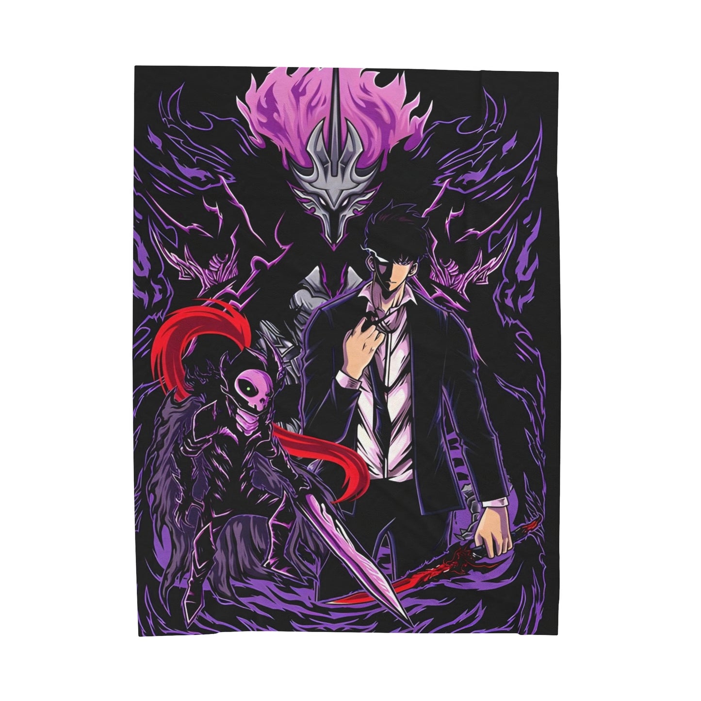 OMNI™ Solo Leveling (Ashborn, Sung Jin Woo and Igris) Velveteen Plush Blanket