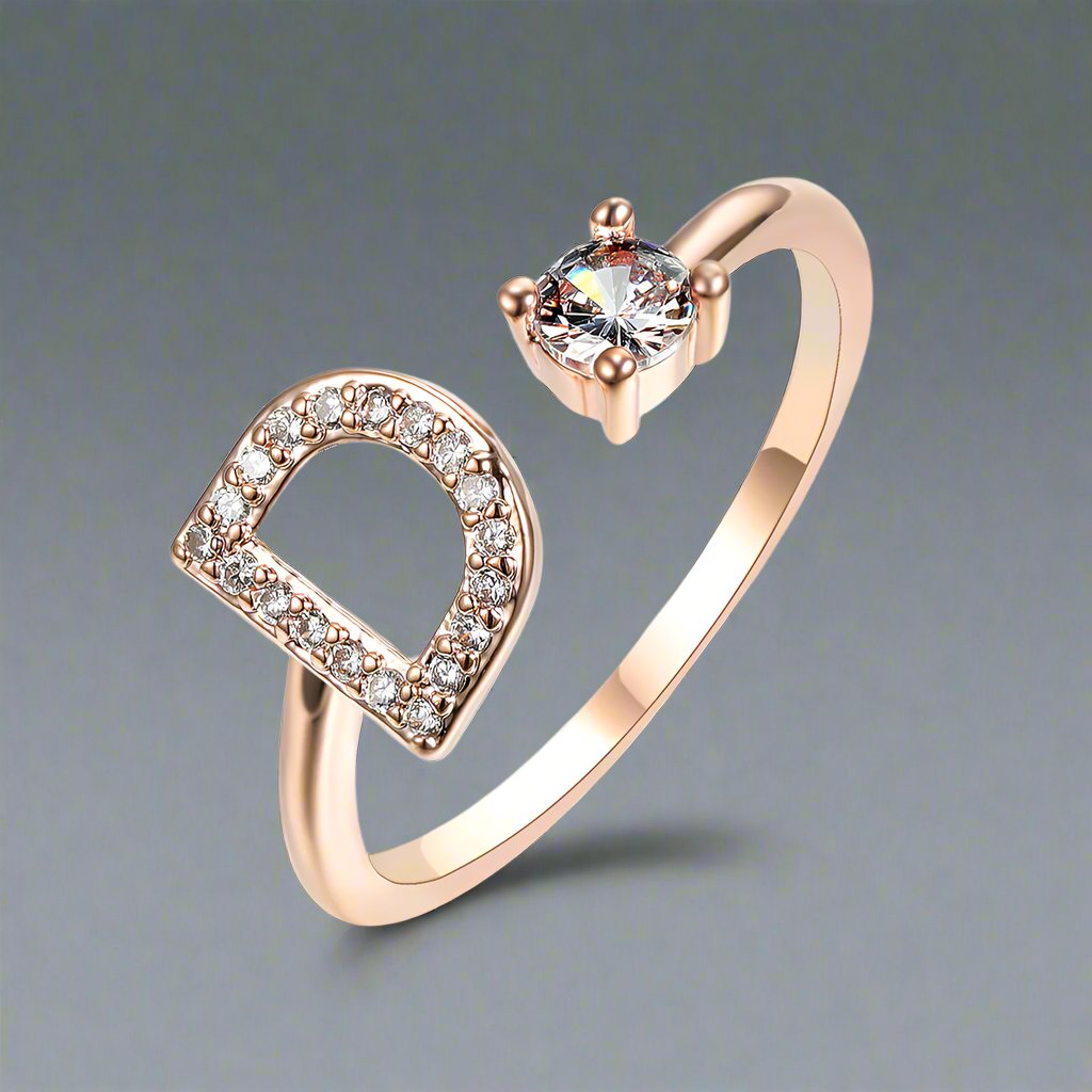 OMNI™ Adjustable 26 Initial Letter Zircon Ring