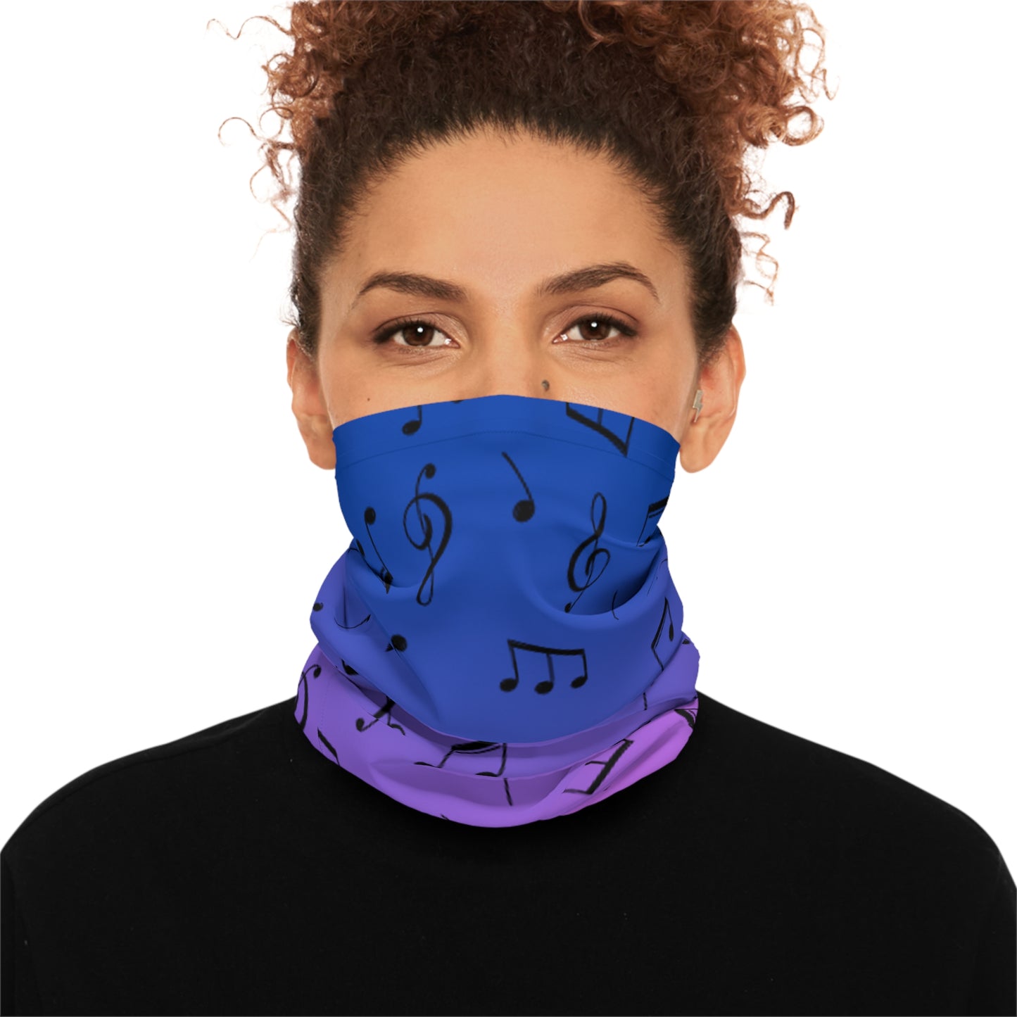 OMNI™ Music Note Purple and Blue Gradient Mid-weight Neck Gaiter