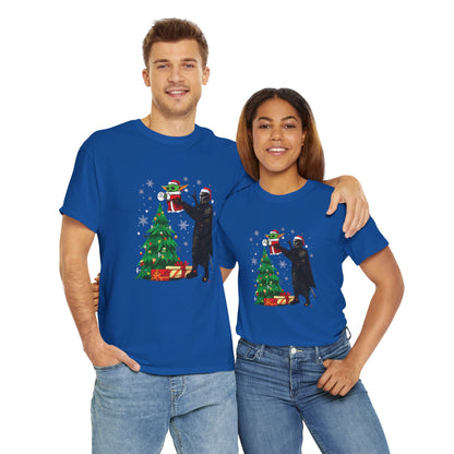 OMNI™ Star Wars Mandalorian and Baby Yoda Christmas Themed Unisex Heavy Cotton T-Shirt