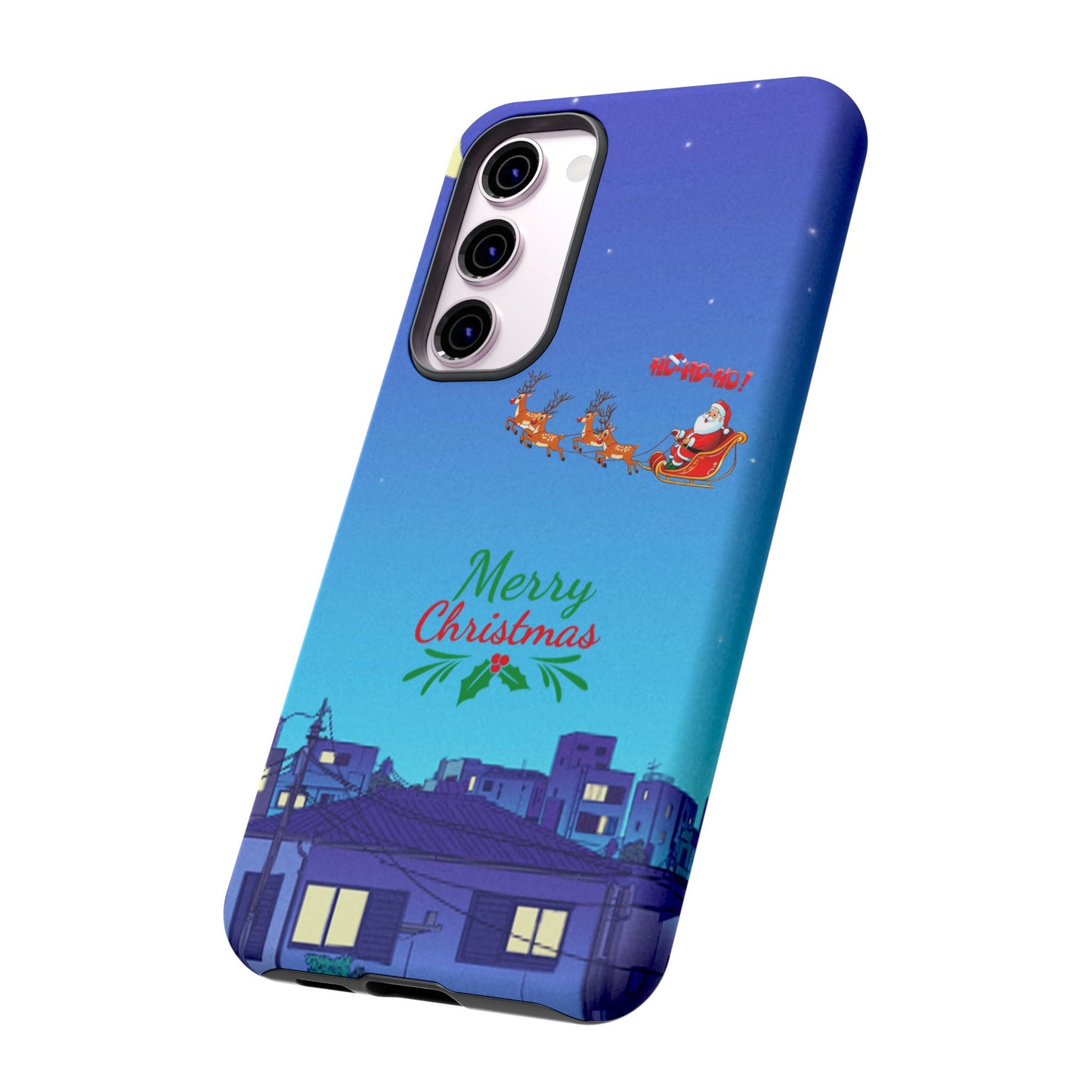 OMNI™ Santa and His Reindeer (Merry Christmas) Starry Night Double Layered Phone Cases