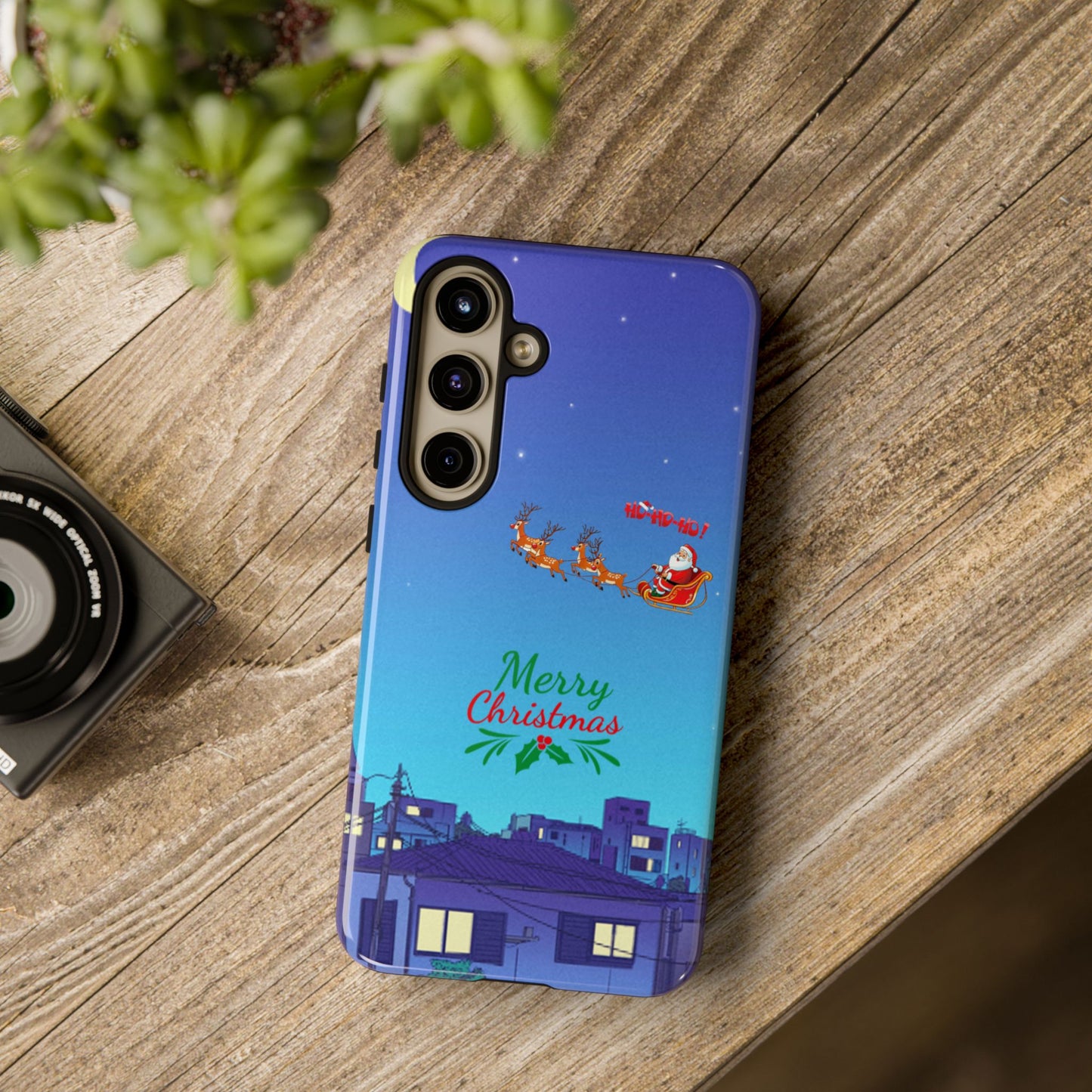 OMNI™ Santa and His Reindeer (Merry Christmas) Starry Night Double Layered Phone Cases