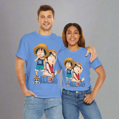 OMNI™ One Piece Luffy & Ace Brotherhood Unisex Heavy Cotton T-Shirt