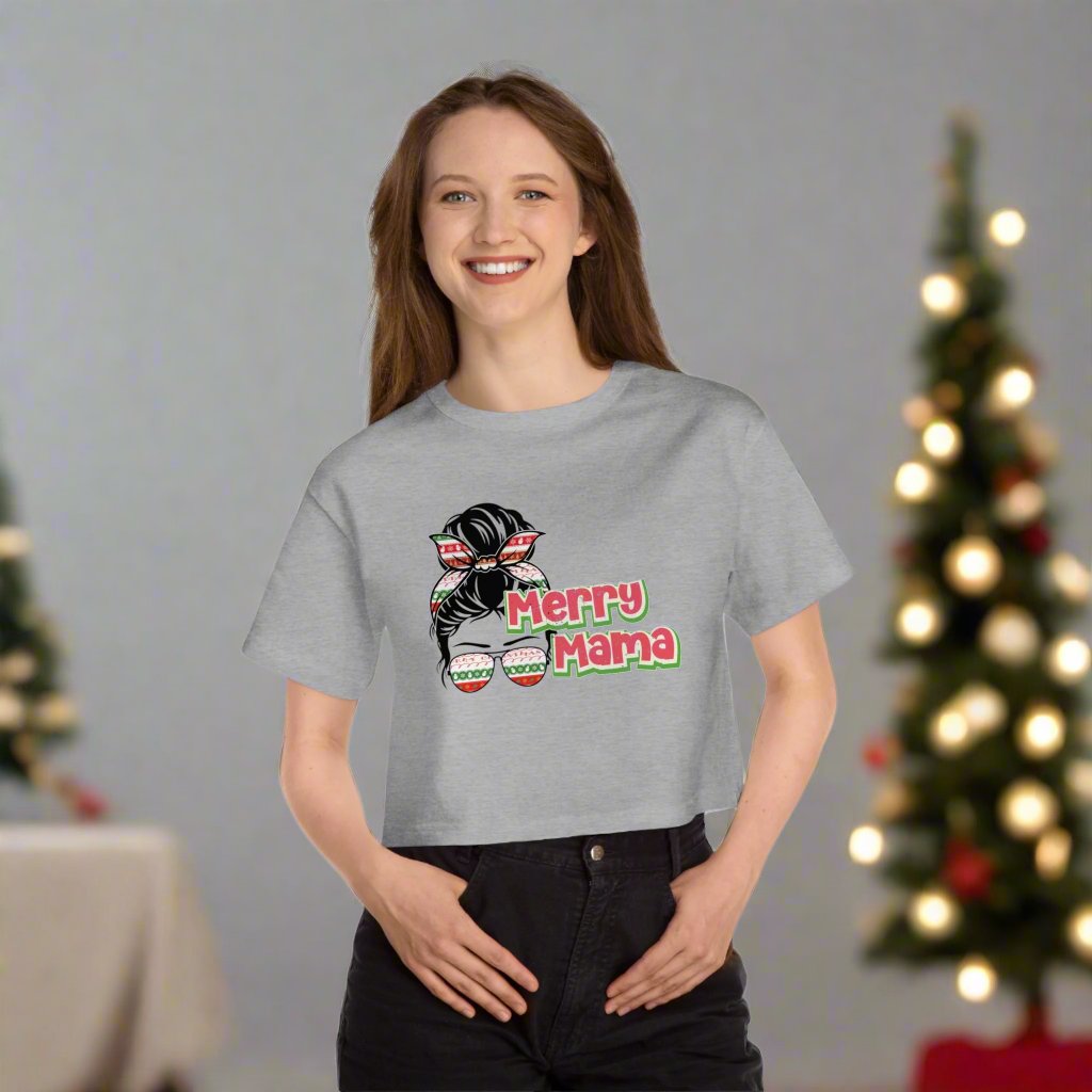 OMNI™ Merry Mama Champion Women's Heritage Cropped T-Shirt