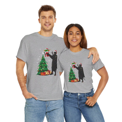 OMNI™ Star Wars Mandalorian and Baby Yoda Christmas Themed Unisex Heavy Cotton T-Shirt