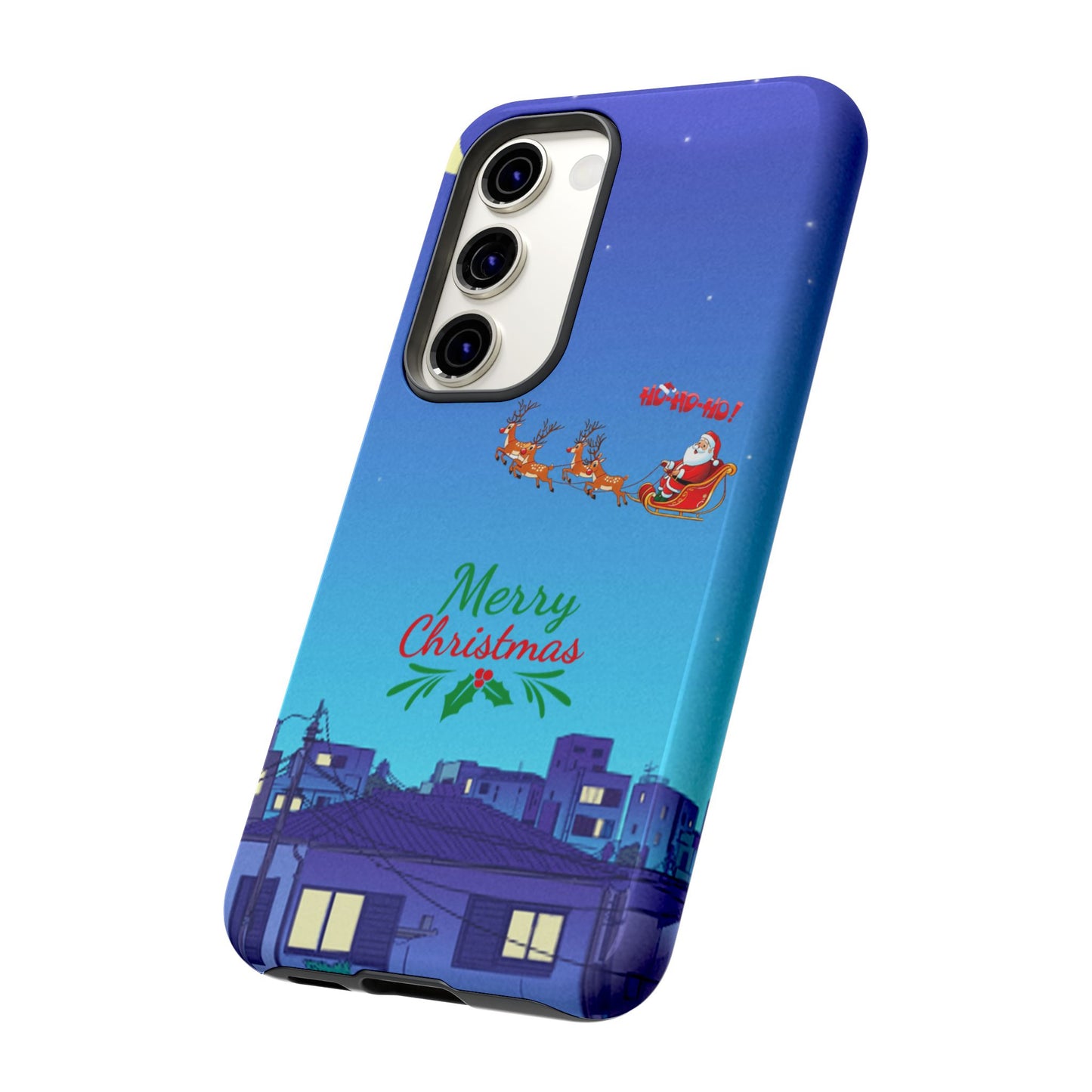 OMNI™ Santa and His Reindeer (Merry Christmas) Starry Night Double Layered Phone Cases