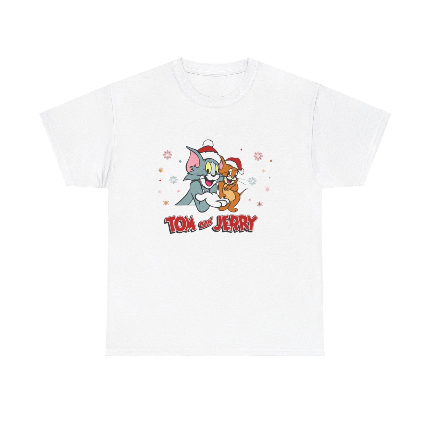 OMNI™ Tom and Jerry Christmas Themed Unisex Heavy Cotton T-Shirt