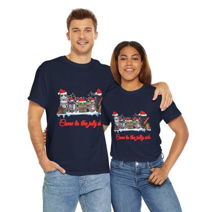 OMNI™ Star Wars Cartoon (Come To The Jolly Side) Christmas Themed Unisex Heavy Cotton T-Shirt